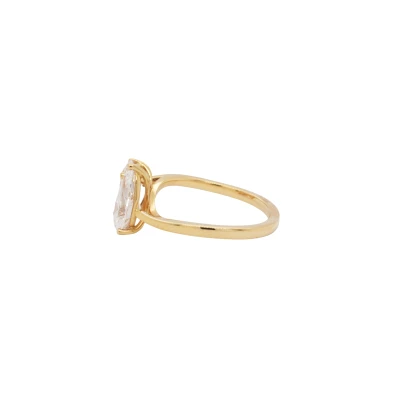 2.45ct Lab Grown Double Diamond & 18ct Gold Solitaire Ring 3.8g