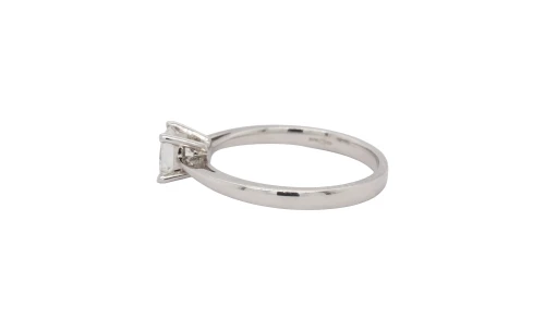 0.50ct Natural Princess Cut Diamond & 18ct White Gold Solitaire Ring 2.6g