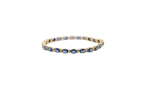 10.50ct Sapphire & Diamond Tennis Bracelet 14ct Gold 7.5Inch 12.68g