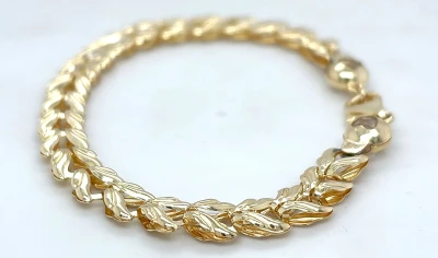 9ct Gold Fancy 7.5mm Bracelet 7.5inch