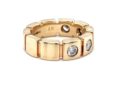 0.75ct Diamond & 9ct Rose Gold 6mm Section Band 9.2g
