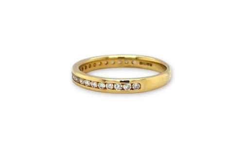 0.25ct Natural Diamond & 18ct Gold 2.5mm Wedding/Eternity Band 2.28g