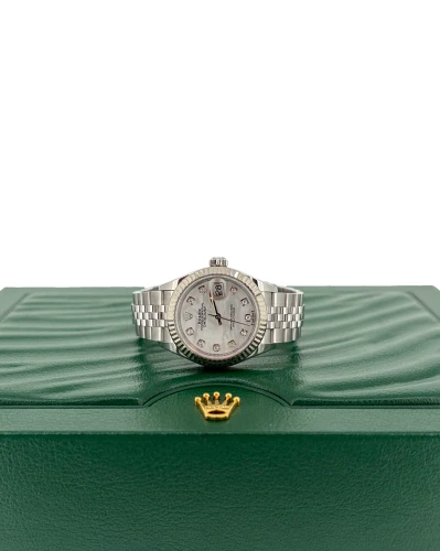 Rolex 28mm Datejust 18ct White Gold & Stainless Steel - Mother of Pearl Diamond Dial- 2022 Box & Papers