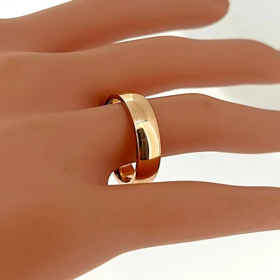 9ct Rose Gold 6mm Gents Slight |Court Wedding Band 6.7g