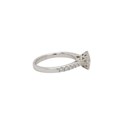 0.57ct Natural Diamond & Platinum Halo/Solitaire Ring -4g