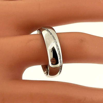 0.35ct Full Diamond & Platinum 6mm Slight Court Wedding Band 12.3g