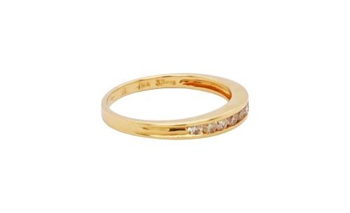 0.33ct Natural Diamond & 18ct Gold 3.0mm Eternity/Wedding Band 2.7g