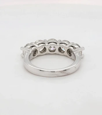 2.56ct Diamond & 18ct White Gold 5 stone Eternity Ring 5.7g