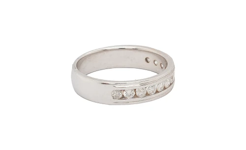 0.50ct Natural Diamond & 18ct White Gold 4.5mm Eternity/Wedding Band 5.1g