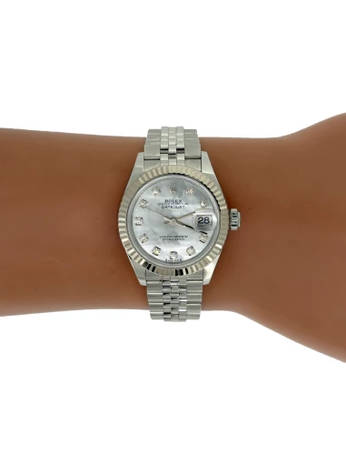 Rolex 28mm Datejust 18ct White Gold & Stainless Steel - Mother of Pearl Diamond Dial- 2022 Box & Papers