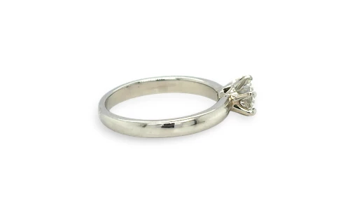 0.65ct Natural Diamond & Platinum Solitaire Ring 4.6g