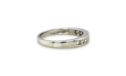 0.33ct Natural Diamond & 18ct White Gold 3.5mm Eternity/Wedding Band 3.2g
