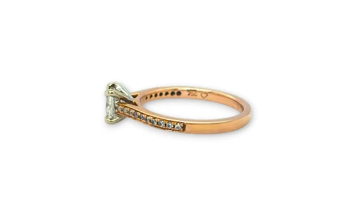 0.65ct Princess Cut Natural Diamond & 18ct Rose Gold Solitaire Ring 2.9g