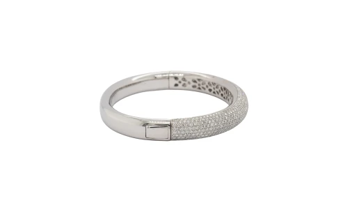 6.00ct Natural Diamond & 18ct White Gold 10.00mm Bangle 41.3g