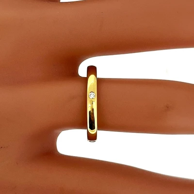 0.04ct Diamond & 18ct Gold 2.5mm Slight Court Wedding Band 3.2g