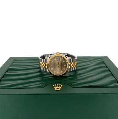 Rolex 31mm Datejust 18ct Gold/Stainless Steel Diamond Dial 2021 Box & Papers