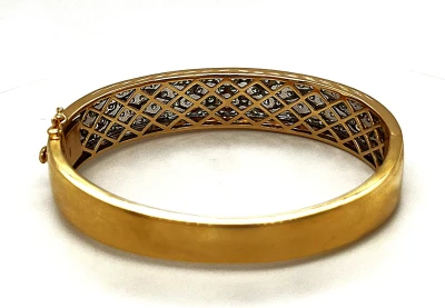 2.04ct Diamond & 18ct Gold 13.3mm Bangle 42.7g