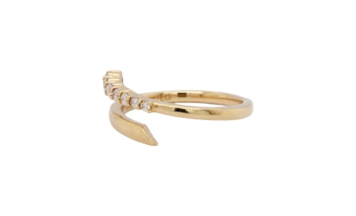 0.22ct Lab Grown Diamond & 9ct Gold Cross Over Ring 2.2g