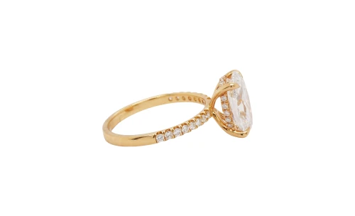 3.30ct Lab Grown Diamond & 18ct Gold Solitaire ( Hidden Halo ) 3.70g