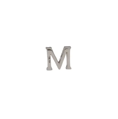 0.13ct Natural Diamond & 18ct White Gold -Initial M - Pendant ( 11.00 x 12.3mm) 2.11g