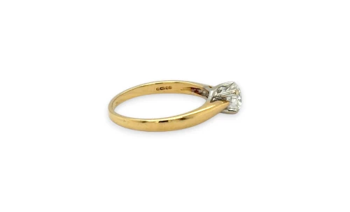 0.63ct Natural Diamond (D/VVS)  & 18ct Gold Solitaire Ring 2.73g