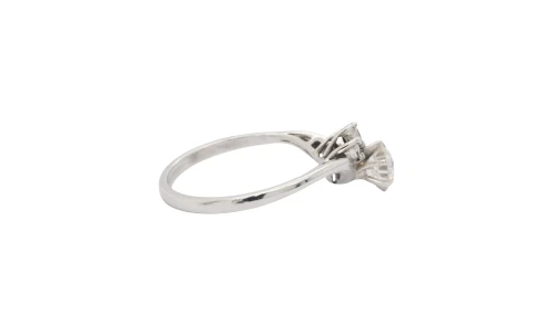 0.70ct Natural Diamond & 18ct White Gold Solitaire/Band Wedding Set 5.6g