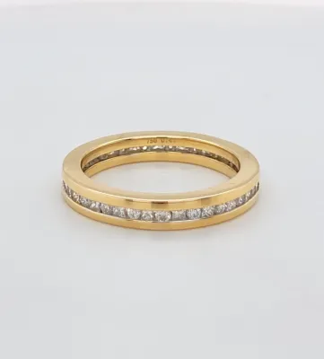 1.00ct Full Diamond & 18ct Gold Eternity/Wedding Band  3.5g