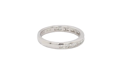 0.60ct Lab Grown Diamond & 9ct White Gold 3.0mm Wedding/Eternity Band 2.5g