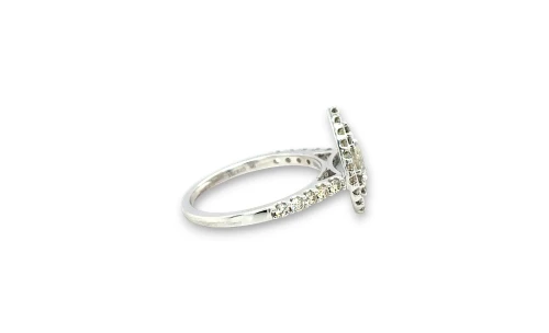 1.03ct Natural Diamond & 9ct White Gold Pear Shape Solitaire Ring 2.9g