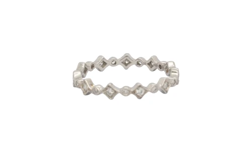 0.35ct Natural Diamond & Platinum Fancy Wedding/Eternity FULL Band 2.68g