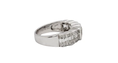 0.66ct Natural Diamond & 18ct White Gold Bespoke Solitaire/Dress Ring 6.8g