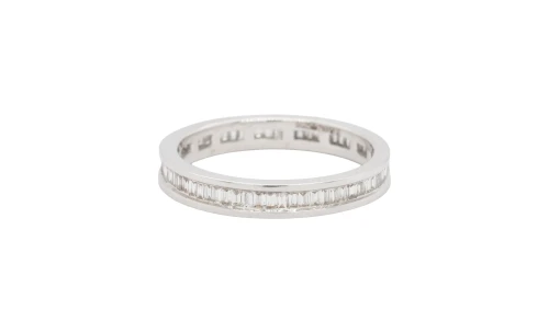 0.80ct Natural Diamond & 18ct White Gold 3.5mm Full Band 4.3g