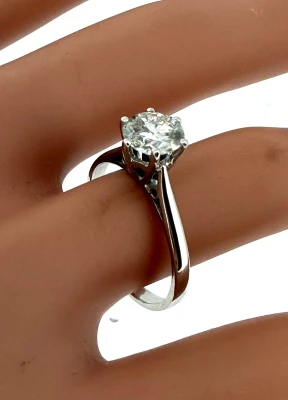 1.11ct Diamond & 18ct White Gold Solitaire Ring 3.0g