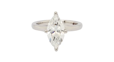 2.08ct Lab Grown Marquise Diamond & Platinum Solitaire Ring 6.39g