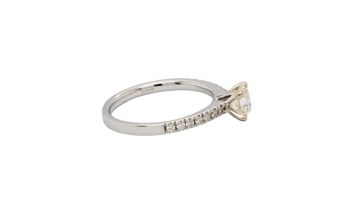 0.85ct Natural Diamond & 18ct White Gold Solitaire Ring 2.9g