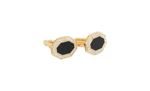 1.00ct Diamond & Onyx Cufflinks -18ct Gold 10g