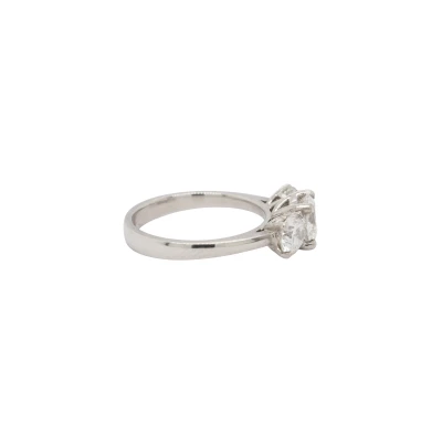2.06ct Lab Grown Diamond & Platinum Trilogy Ring 5.6g Size: L