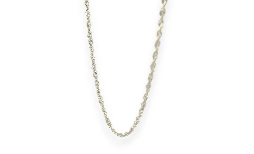 9ct White Gold 1.6mm Prince of Wales Chain 16Inch 1.92g