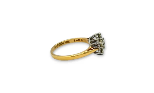 1.00ct Diamond & 18ct Gold Cluster Ring 3.6g Size M