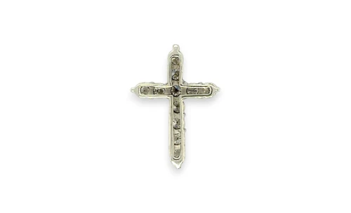 0.60ct Natural Diamond & 9ct White Gold Cross Pendant (19.5 x 14.0 x 4.6mm) 1.77g
