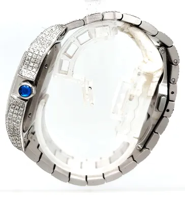 Santos De Cartier 38mm Stainless Steel -FULL DIAMOND - 2025 Box & Papers Model: WSSA-0018