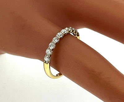 0.50ct Diamond & 18ct Gold Half Eternity Ring 1.8g
