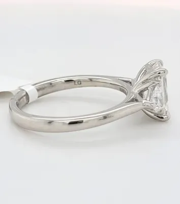 1.99ct Lab Grown Diamond & Platinum Trilogy Ring 5.6g Size M