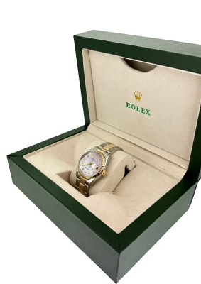 Rolex 34mm Oyster Date 18ct Gold/Stainless Steel Year 1969 AM Diamond Dial