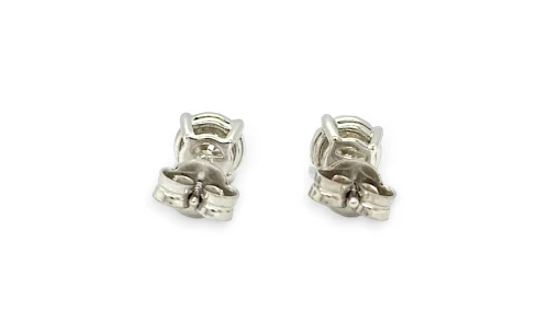 1.46ct Natural Diamond & 9ct White Gold 6.2mm Illusion Set Stud Earrings 1.4g