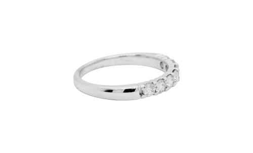 0.55ct Diamond & 18ct White Gold Half Eternity/Band 3.2g