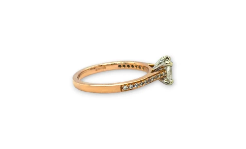 0.65ct Princess Cut Natural Diamond & 18ct Rose Gold Solitaire Ring 2.9g