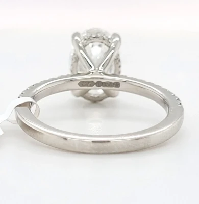 2.40ct Lab Grown Diamond & Platinum Solitaire (Hidden Halo) 5.2g Size M