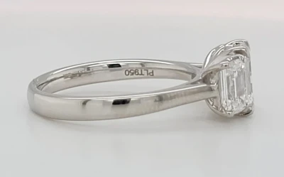 2.06ct Lab Grown Diamond & Platinum Trilogy Ring 5.7g Size M