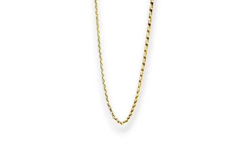 Solid 9ct Gold 1.3mm Diamond Cut Belcher Chain - 16Inch 1.58g